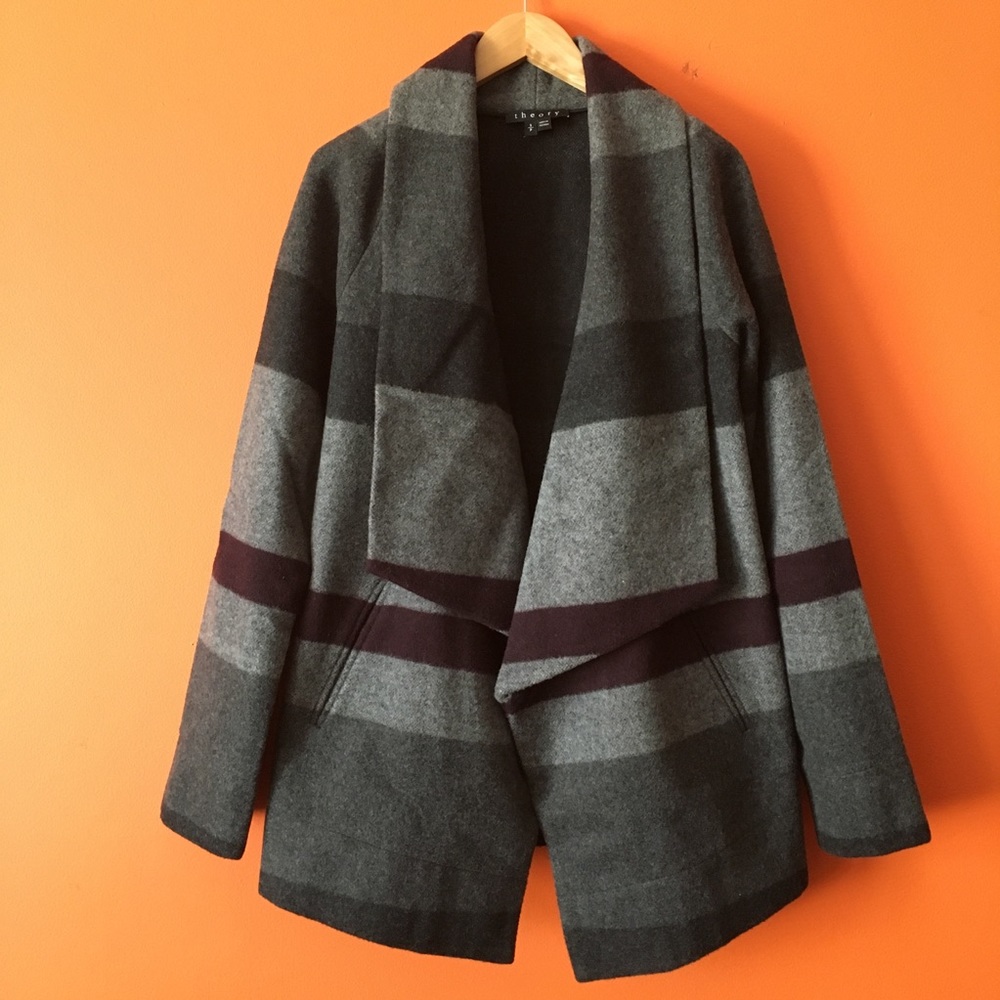 Theory Clarania wool cardigan coat